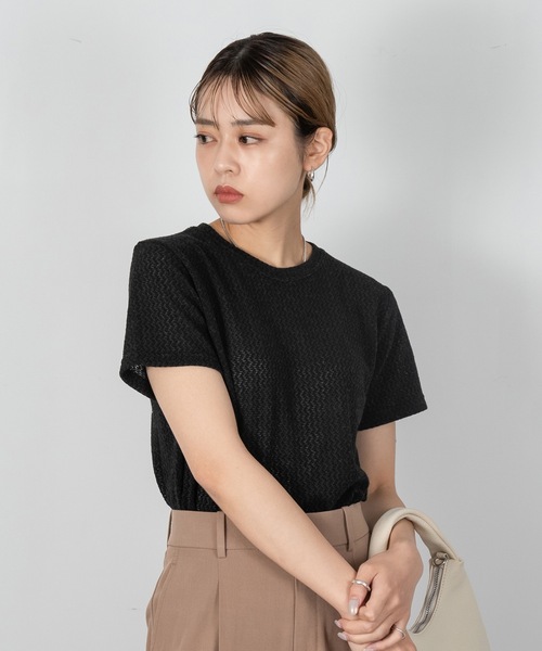 Amiur（エミレ）の「useful stretch fit tops（Tシャツ/カットソー・レディース・ブラウン系その他/ベージュ/ブラック・FREE）」の10枚目の写真