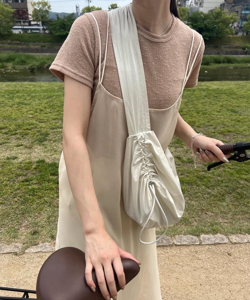 Amiur（エミレ）の「useful stretch fit tops（Tシャツ/カットソー・レディース・ブラウン系その他/ベージュ/ブラック・FREE）」の14枚目の写真