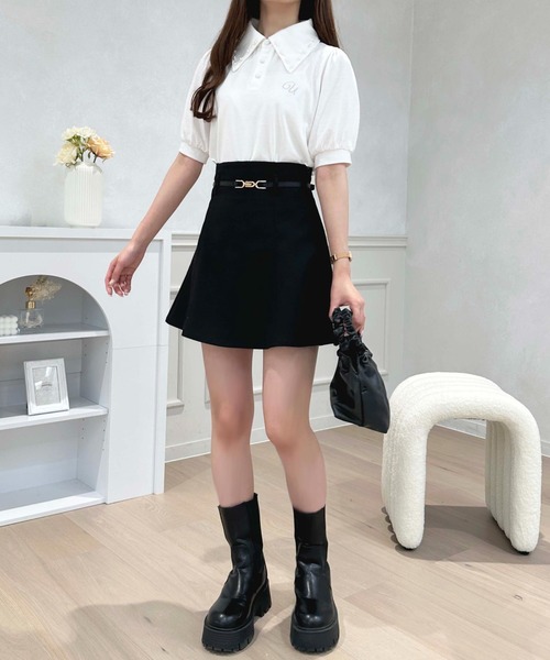 apres jour(アプレジュール)の「パールカラーポロシャツ【ZOZOTOWN限定アイテム】(Tシャツ/カットソー・レディース・ネイビー/オフホワイト/ライトピンク・X-LARGE/フリー)」の8枚目の写真