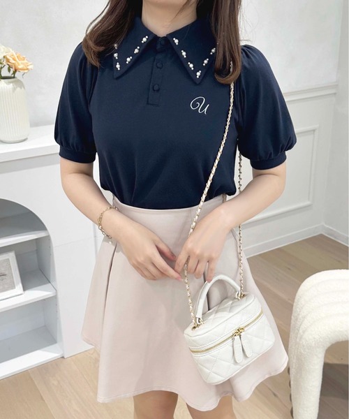 apres jour(アプレジュール)の「パールカラーポロシャツ【ZOZOTOWN限定アイテム】(Tシャツ/カットソー・レディース・ネイビー/オフホワイト/ライトピンク・X-LARGE/フリー)」の19枚目の写真