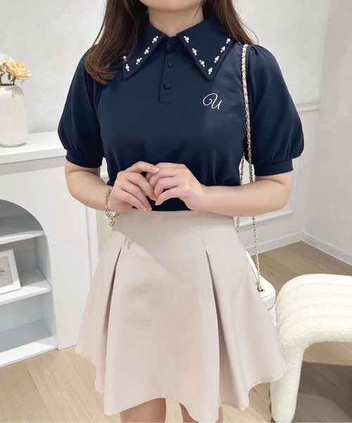 apres jour(アプレジュール)の「パールカラーポロシャツ【ZOZOTOWN限定アイテム】(Tシャツ/カットソー・レディース・ネイビー/オフホワイト/ライトピンク・X-LARGE/フリー)」の21枚目の写真