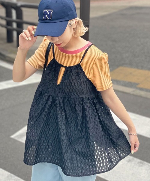 CIAOPANIC（チャオパニック）の「シアージャガードキャミ（キャミソール・レディース・ブルー/ブラック/ホワイト・FREE）」の2枚目の写真