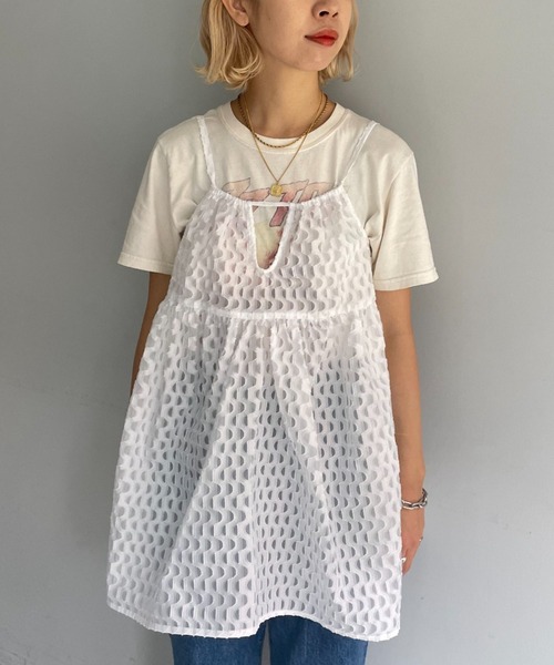 CIAOPANIC（チャオパニック）の「シアージャガードキャミ（キャミソール・レディース・ブルー/ブラック/ホワイト・FREE）」の17枚目の写真