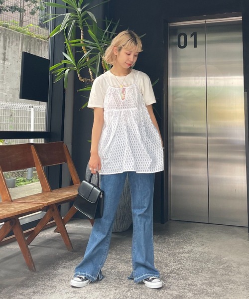 CIAOPANIC（チャオパニック）の「シアージャガードキャミ（キャミソール・レディース・ブルー/ブラック/ホワイト・FREE）」の4枚目の写真