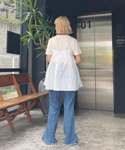 CIAOPANIC（チャオパニック）の「シアージャガードキャミ（キャミソール・レディース・ブルー/ブラック/ホワイト・FREE）」の7枚目の写真