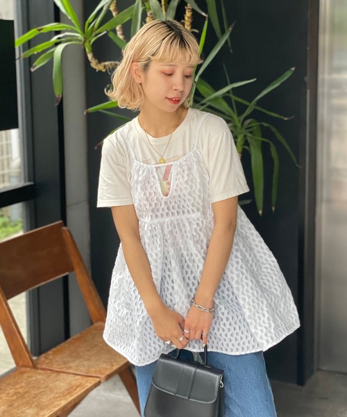 CIAOPANIC（チャオパニック）の「シアージャガードキャミ（キャミソール・レディース・ブルー/ブラック/ホワイト・FREE）」の9枚目の写真