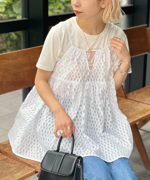 CIAOPANIC（チャオパニック）の「シアージャガードキャミ（キャミソール・レディース・ブルー/ブラック/ホワイト・FREE）」の8枚目の写真