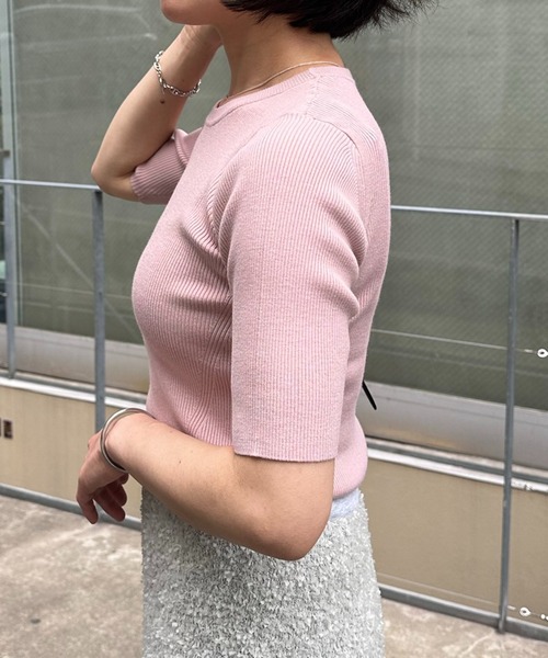 COLLAGE GALLARDAGALANTE(コラージュガリャルダガランテ)の「コンパクトニット(ニット/セーター・レディース・ピンク/ブルー/ホワイト・FREE)」の18枚目の写真