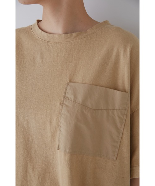 human woman(ヒューマンウーマン)の「◆天竺カットソー(Tシャツ/カットソー・レディース・ネイビー/ベージュ・MEDIUM)」の3枚目の写真