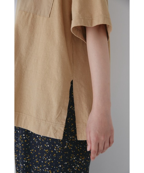 human woman(ヒューマンウーマン)の「◆天竺カットソー(Tシャツ/カットソー・レディース・ネイビー/ベージュ・MEDIUM)」の5枚目の写真