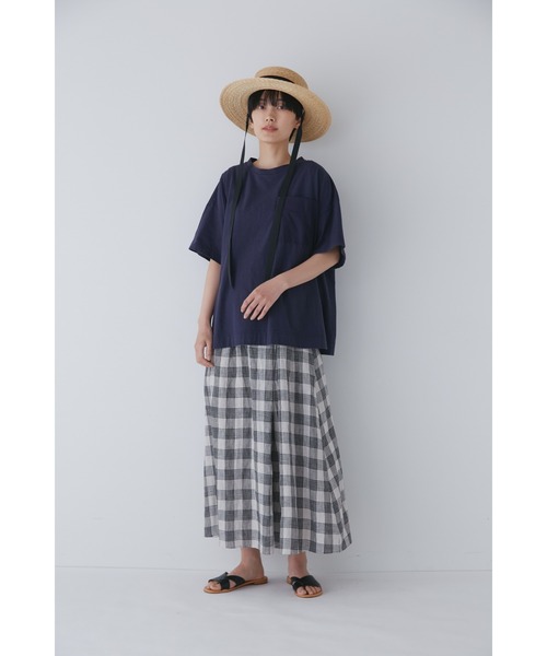 human woman(ヒューマンウーマン)の「◆天竺カットソー(Tシャツ/カットソー・レディース・ネイビー/ベージュ・MEDIUM)」の9枚目の写真