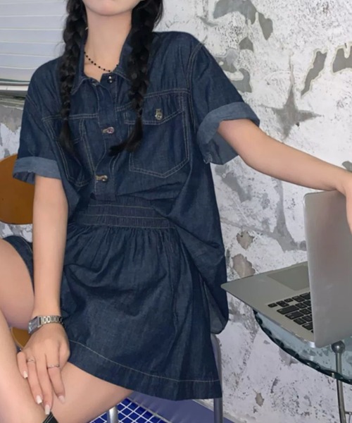 SHEENA(シーナ)の「【デニムセットアップ】デニム半袖 SHEENA(シーナ)の「【デニムセットアップ】デニム半袖