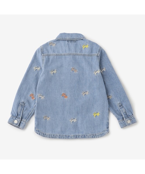TOMMY HILFIGER(トミーヒルフィガー)の「GIRLS クリッターオーバーシャツ(デニムジャケット・キッズ・ブルー・100cm/110cm/120cm/90cm)」の4枚目の写真