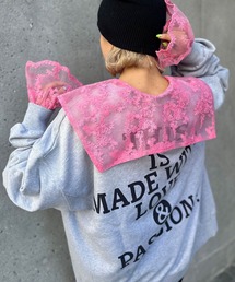 ビッグカラーレース刺繍ブラウス