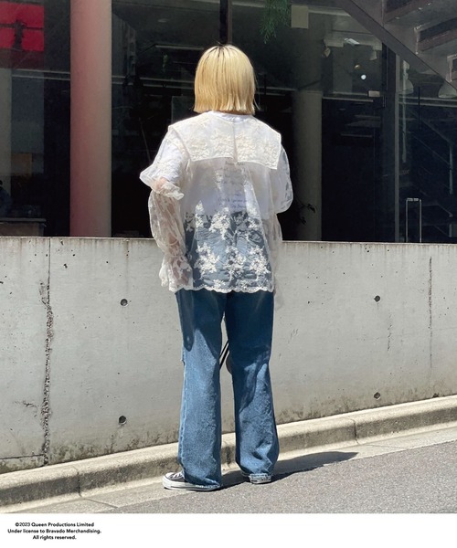 CIAOPANIC（チャオパニック）の「ビッグカラーレース刺繍ブラウス（シャツ/ブラウス・レディース・オフホワイト/ブラック/ピンク・FREE）」の6枚目の写真