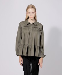 EPOCA コットンナイロンストレッチ ギャザーブラウス 23AW 日本製 コットンナイロンストレッチ ギャザーブラウスを使った人気