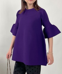 フレア袖ニットチュニック