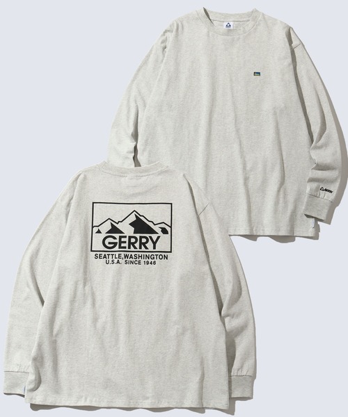 GERRY（ジェリー）の「【GERRY/ジェリー】ヘビーウェイト ワンポイント刺繍＋バックプリントロングスリーブTシャツ（Tシャツ/カットソー・メンズ・ホワイト/ブラック/アッシュグレー・M/L/LL）」の2枚目の写真