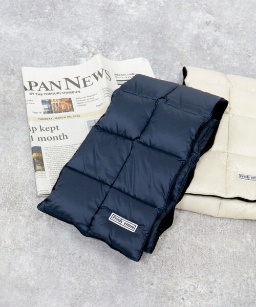 TAION（タイオン）の「【TAION/タイオン】【FREDY別注】ベーシックダウンマフラー（マフラー・レディース・ブラック/ベージュ/ネイビー/グレー/サックスブルー/アイボリー・FREE）」の5枚目の写真