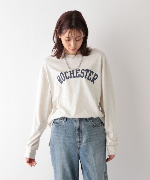 GLOBAL WORK（グローバルワーク）の「ヘビロッTEEプリント長袖/ 906272（Tシャツ/カットソー・レディース・ホワイト系その他3/ホワイト系その他4/ホワイト系その他5/ホワイト系その他7/グレー系その他/ベージュ系その他・MEDIUM/LARGE）」の5枚目の写真