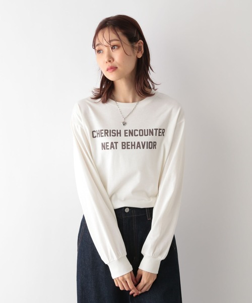 GLOBAL WORK（グローバルワーク）の「ヘビロッTEEプリント長袖/ 906272（Tシャツ/カットソー・レディース・ホワイト系その他3/ホワイト系その他4/ホワイト系その他5/ホワイト系その他7/グレー系その他/ベージュ系その他・MEDIUM/LARGE）」の4枚目の写真