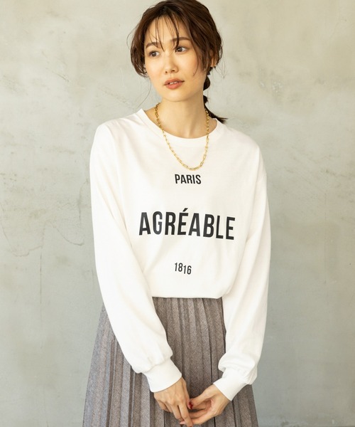 GLOBAL WORK（グローバルワーク）の「ヘビロッTEEプリント長袖/ 906272（Tシャツ/カットソー・レディース・ホワイト系その他3/ホワイト系その他4/ホワイト系その他5/ホワイト系その他7/グレー系その他/ベージュ系その他・MEDIUM/LARGE）」の11枚目の写真