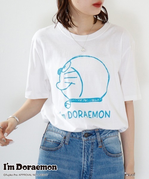 sanrio（サンリオ）の「アイムドラえもん プリント 半袖Tシャツ（Tシャツ/カットソー・レディース・ホワイト系その他6/オレンジ系その他/ホワイト/ホワイト系その他5/ホワイト系その他4/イエロー系その他/ホワイト系1/ホワイト系2/ホワイト系その他/ピンク/ピンク系その他/ピンク系その他2/ブルー/ホワイト系その他2/グリーン系その他/イエロー/ブルー系その他/グリーン/オレンジ系その他2/ホワイト系その他3/ホワイト系その他7/ホワイト系・LL/L/M）」の11枚目の写真