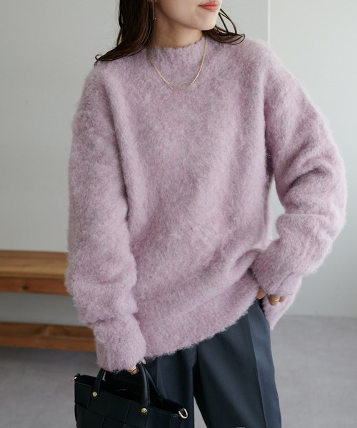 DISCOAT（ディスコート）の「【9色展開!/WEB限定】ブークレシャギープルオーバー《ユニセックス》（ニット/セーター・レディース・ピンク/グレー/アイボリー/ブルー/オレンジ/グリーン系その他/ブラウン/ブラック/ダークグリーン/レッド・FREE）」の13枚目の写真