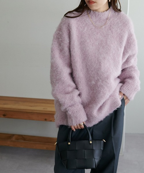 DISCOAT（ディスコート）の「【9色展開!/WEB限定】ブークレシャギープルオーバー《ユニセックス》（ニット/セーター・レディース・ピンク/グレー/アイボリー/ブルー/オレンジ/グリーン系その他/ブラウン/ブラック/ダークグリーン/レッド・FREE）」の15枚目の写真