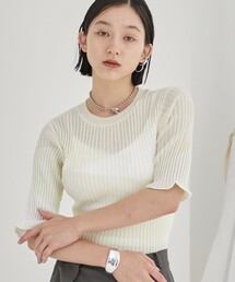 PUBLIC TOKYO | シアーインターシャニット/プルオーバー(ニット/セーター)