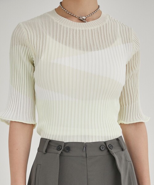 PUBLIC TOKYO（パブリックトウキョウ）の「シアーインターシャニット/プルオーバー（ニット/セーター・レディース・アイボリー/その他2・FREE）」の5枚目の写真