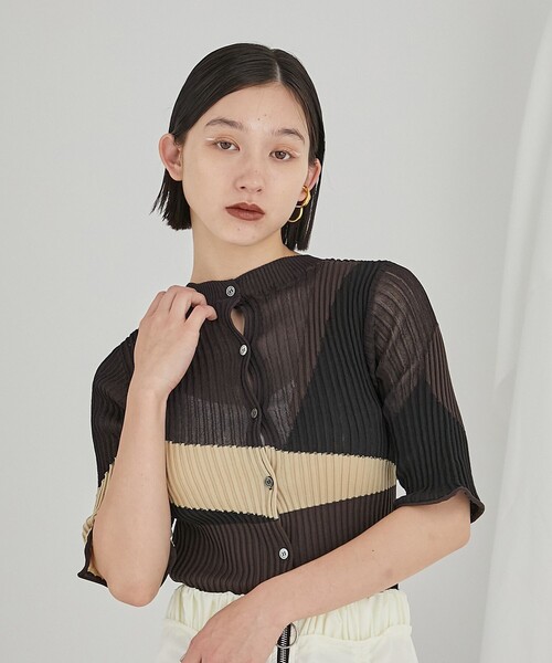 PUBLIC TOKYO（パブリックトウキョウ）の「シアーインターシャニット/プルオーバー（ニット/セーター・レディース・アイボリー/その他2・FREE）」の11枚目の写真