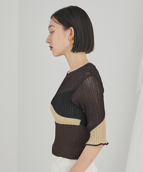 PUBLIC TOKYO（パブリックトウキョウ）の「シアーインターシャニット/プルオーバー（ニット/セーター・レディース・アイボリー/その他2・FREE）」の13枚目の写真