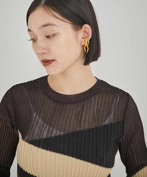 PUBLIC TOKYO（パブリックトウキョウ）の「シアーインターシャニット/プルオーバー（ニット/セーター・レディース・アイボリー/その他2・FREE）」の15枚目の写真