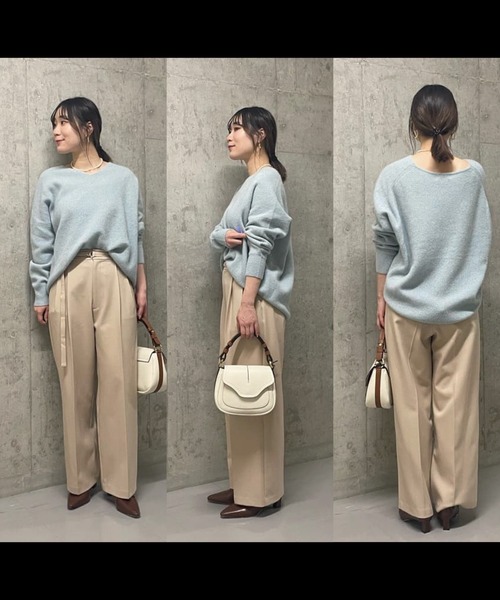 RIVE DROITE(リヴドロワ)の「2サイズ展開/ベルト付きセミワイドパンツ(その他パンツ・レディース・ベージュ/ダークブラウン/チャコールグレー・38/36)」の15枚目の写真