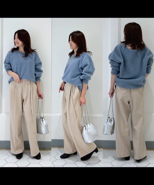 RIVE DROITE(リヴドロワ)の「2サイズ展開/ベルト付きセミワイドパンツ(その他パンツ・レディース・ベージュ/ダークブラウン/チャコールグレー・38/36)」の16枚目の写真