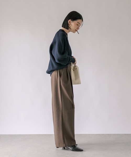 RIVE DROITE(リヴドロワ)の「2サイズ展開/ベルト付きセミワイドパンツ(その他パンツ・レディース・ベージュ/ダークブラウン/チャコールグレー・38/36)」の20枚目の写真