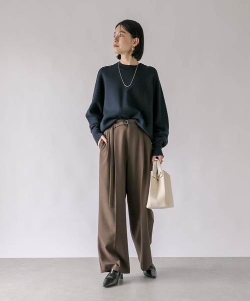 RIVE DROITE(リヴドロワ)の「2サイズ展開/ベルト付きセミワイドパンツ(その他パンツ・レディース・ベージュ/ダークブラウン/チャコールグレー・38/36)」の18枚目の写真