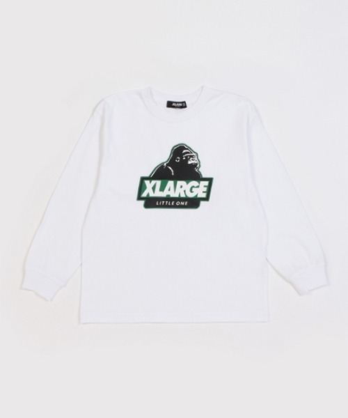 XLARGE KIDS（エクストララージキッズ）の「スランテッドゴリラ長袖Ｔシャツ（Tシャツ/カットソー・キッズ・ホワイト/グリーン/パープル/ブラック・80ｃｍ/90cm/100cm/110cm/120cm/130cm/140cm）」の2枚目の写真
