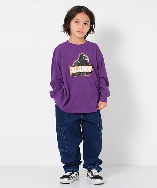 XLARGE KIDS（エクストララージキッズ）の「スランテッドゴリラ長袖Ｔシャツ（Tシャツ/カットソー・キッズ・ホワイト/グリーン/パープル/ブラック・80ｃｍ/90cm/100cm/110cm/120cm/130cm/140cm）」の14枚目の写真