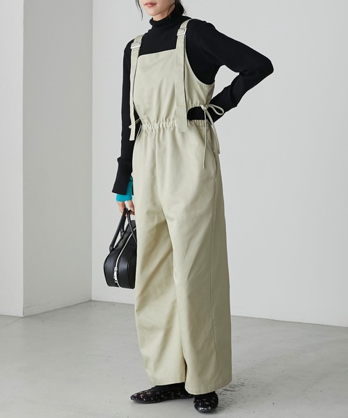 forksy.（フォルクシー）の「【forksy.】ウエストカットアウトシャーリングサロペット（サロペット/オーバーオール・レディース・グレイッシュベージュ/チャコール・FREE）」の20枚目の写真