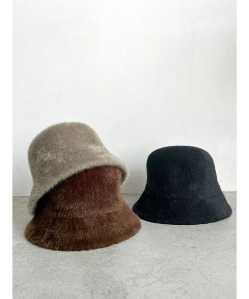 Ungrid（アングリッド）の「フェザーヤーンデザインバケットハット（ハット・レディース・ブラウン/ブラック/ヘザーグレー・FREE）」の4枚目の写真