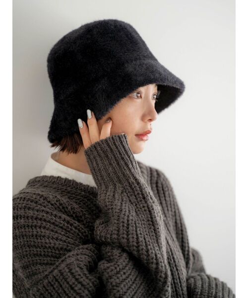 Ungrid（アングリッド）の「フェザーヤーンデザインバケットハット（ハット・レディース・ブラウン/ブラック/ヘザーグレー・FREE）」の5枚目の写真