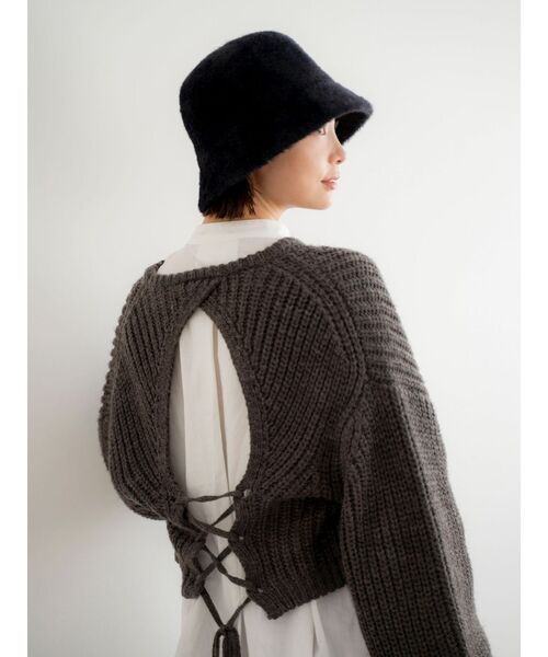 Ungrid（アングリッド）の「フェザーヤーンデザインバケットハット（ハット・レディース・ブラウン/ブラック/ヘザーグレー・FREE）」の7枚目の写真