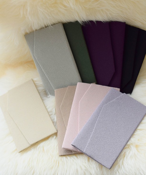 utatane（ウタタネ）の「ふくさ utatane ちりめん金封袱紗（和装小物・レディース・ベージュ/ブラック/パープル/ラベンダー/ブラウン/グレー/グリーン/ピンク・FREE）」の9枚目の写真