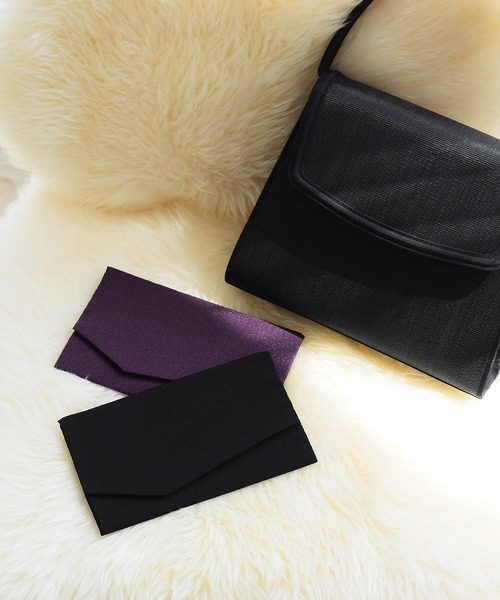 utatane（ウタタネ）の「ふくさ utatane ちりめん金封袱紗（和装小物・レディース・ベージュ/ブラック/パープル/ラベンダー/ブラウン/グレー/グリーン/ピンク・FREE）」の11枚目の写真