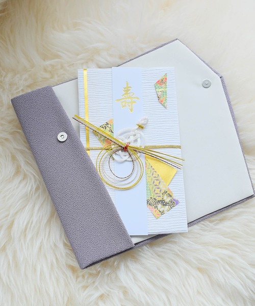 utatane（ウタタネ）の「ふくさ utatane ちりめん金封袱紗（和装小物・レディース・ベージュ/ブラック/パープル/ラベンダー/ブラウン/グレー/グリーン/ピンク・FREE）」の12枚目の写真