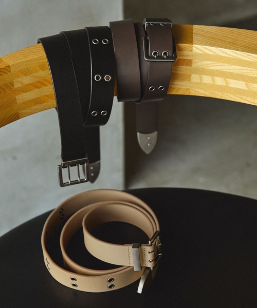 EMMA CLOTHES（エマクローズ）の「レザーアイレットベルト EMMA CLOTHES（ベルト・メンズ・ブラウン/ベージュ/ブラック・FREE）」の7枚目の写真
