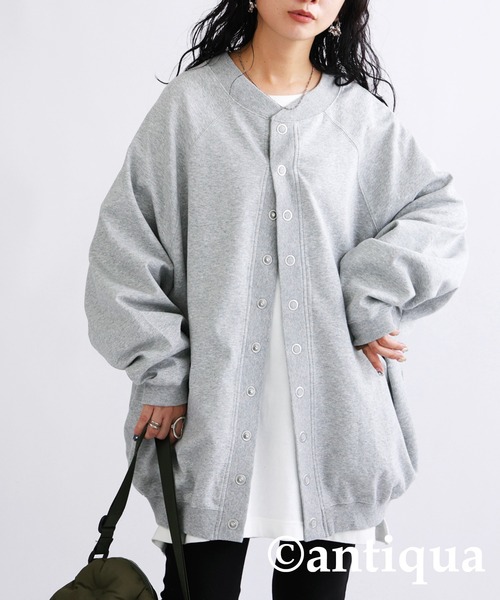 antiqua(アンティカ)の「コクーンシルエット2wayカーディガン(カーディガン/ボレロ・レディース・ブラック/グリーン/ブルー/杢グレー・FREE)」の10枚目の写真