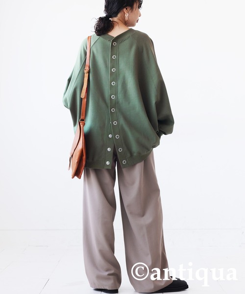 antiqua(アンティカ)の「コクーンシルエット2wayカーディガン(カーディガン/ボレロ・レディース・ブラック/グリーン/ブルー/杢グレー・FREE)」の15枚目の写真